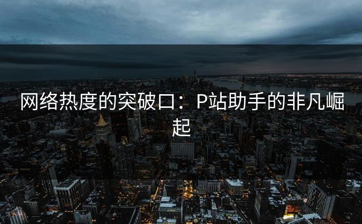 网络热度的突破口：P站助手的非凡崛起
